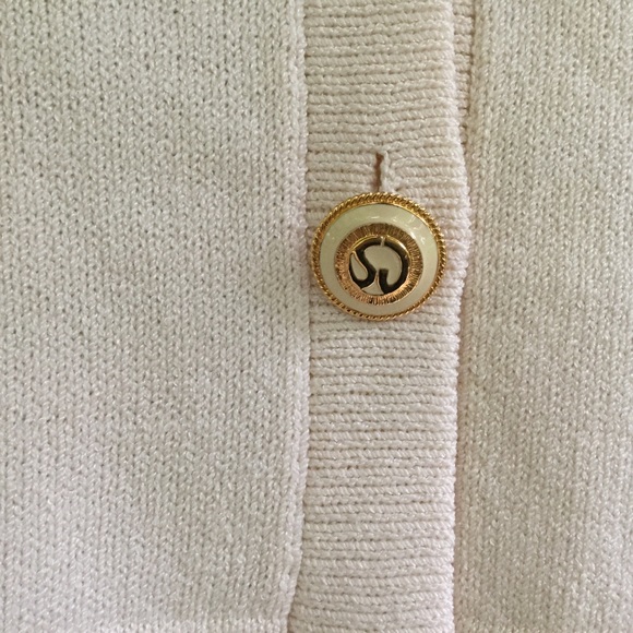 Vintage St John Basics Marie Gray Cream Sweater - Picture 3 of 8